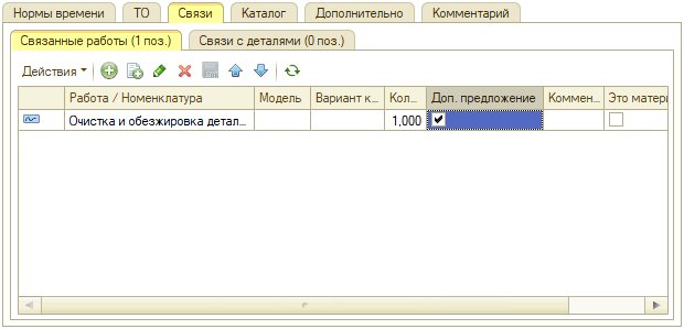 Автоработы - Карточка - Вкладка Связанные работы