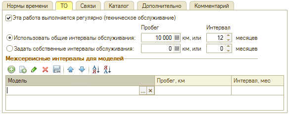 Автоработы - Карточка - Вкладка ТО