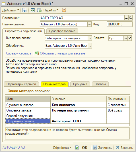 Авто-Евро Опции методов